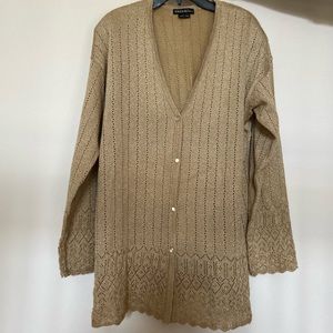Theo Miles metallic gold cardigan sweater